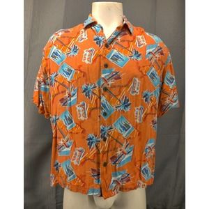 Vintage Indianapolis Colts Hawaiian Shirt Men Large Superbowl Champions 41 2007